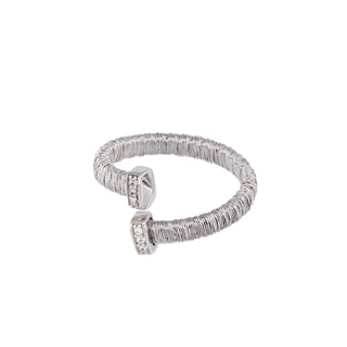 Buy rhodium 925 Italian Silver Ring, Spiral Wrap, Cubic Zirconia, Adjustable