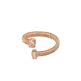 Buy rose-gold 925 Italian Silver Ring, Spiral Wrap, Cubic Zirconia, Adjustable