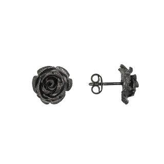 Buy ruthenium 925 Italian Silver Earring, Rose, Stardust Diamond Cut, 13mm