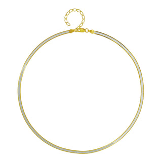 925 Italian Silver Necklace, Magic Freeway, 3.3mm 040, Diamond Cut, Reversible, 41+5cm, Gold+Silver Plated