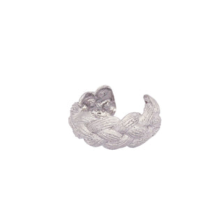 Buy rhodium 925 Italian Silver Ring, Braid, Stardust Diamond Cut, US6, Open Shank