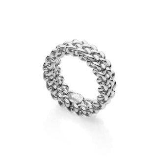 Buy rhodium Chicco - 925 Italian Silver Ring, Plain, 7mm