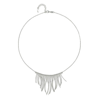 Buy rhodium 925 Italian Silver Necklace, Bead Chain, 1.0mm, Diamond Cut, Wire Tassel, 40+3cm