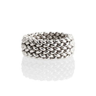 Buy rhodium Chicco - 925 Italian Silver Ring, Plain, 10mm