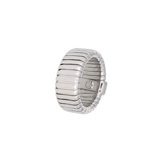 Buy rhodium 925 Italian Silver Ring, Tubogas, 9mm Flat, Plain