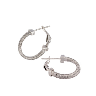 Buy rhodium 925 Italian Silver Earring, Spiral Hoop, 20mm, 3.5mm, Omega Clip