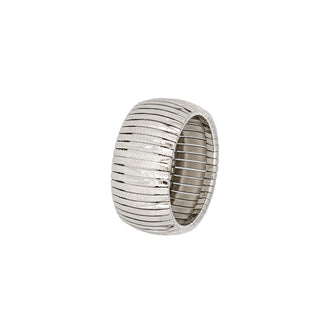 Buy rhodium 925 Italian Silver Ring, Cubetto, 10mm, Laser Diamond Cut