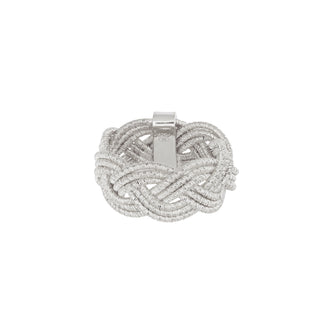 Buy rhodium 925 Italian Silver Ring, Spiral, Braided, 1.2mm x 6