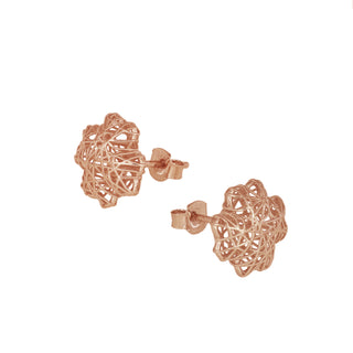 Buy rose-gold 925 Italian Silver Earrings, Hollow Out Clover, 12mm