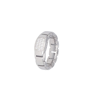Buy rhodium 925 Italian Silver Ring, Everlink, 6.5mm, Cubic Zirconia