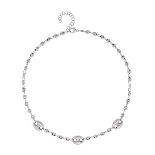 Buy rhodium 925 Italian Silver Necklace, 4.5mm, Marina, Element X3, 11mm 40+5cm