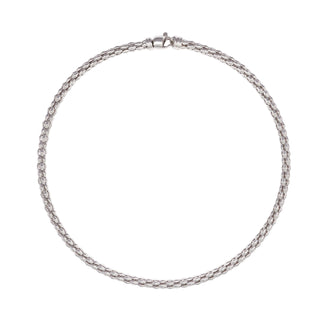 Buy rhodium 925 Italian Silver Necklace, Rhombus Popcorn, 6 mm, 45cm