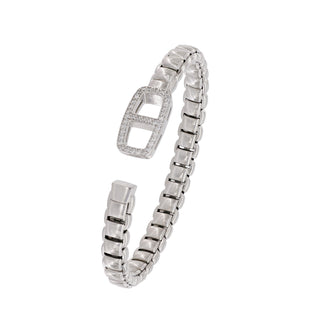 Buy rhodium 925 Italian Silver Bangle, Everlink, 7mm, Marina Element