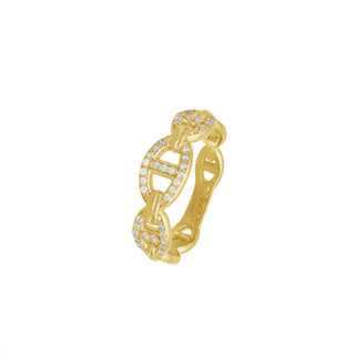 925 Italian Silver Ring, Marina, 7mm, Cubic Zirconia Element