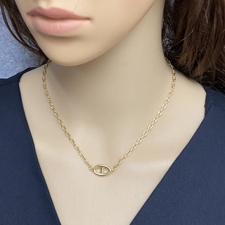 925 Italian Silver Necklace, Marina, 15x10mm, 40+5cm