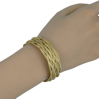 925 Italian Silver Bracelet, Omega, Flat, 2mmx10, 18mm, Patern, 16+3cm, Gold Plated (Copy)