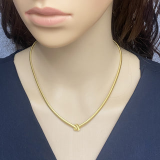 925 Italian Silver Necklace, Spiral, 3mm, Flat Knot, 40+5cm
