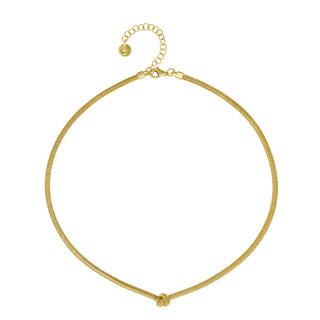 925 Italian Silver Necklace, Spiral, 3mm, Flat Knot, 40+5cm