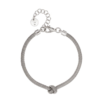 Buy rhodium 925 Italian Silver Bracelet, Spiral, 3mm, Flat Knot, 16+3cm