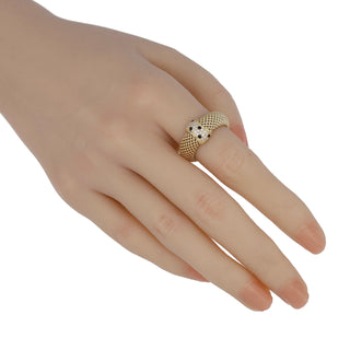 925 Italian Silver Ring, Dewdrop, Black & Whitle Element Cubic Zirconia, 7.5mm